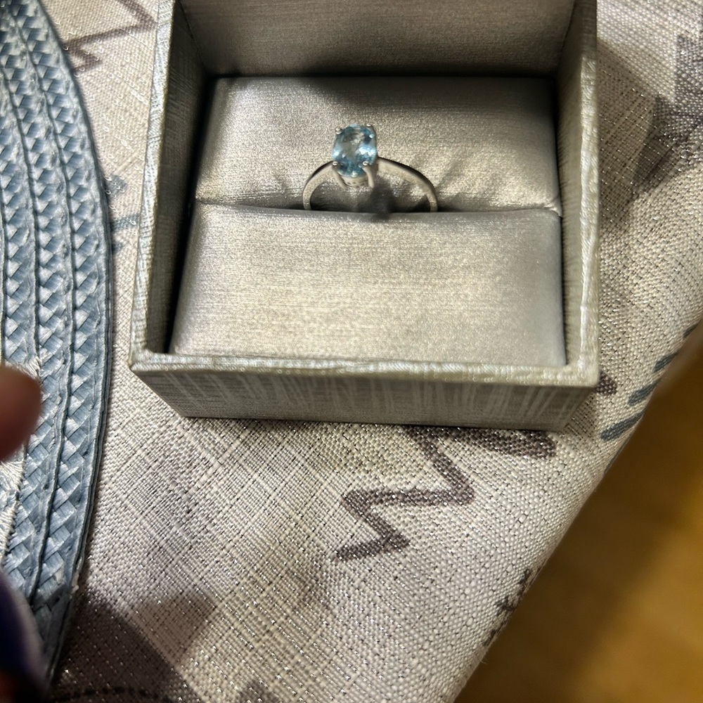 Blue topaz ring size 7 $175